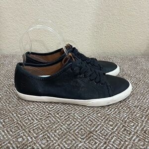 FRYE MAYA LOW LACE Black Soft Leather SNEAKERS Women’s Shoes SZ 7M Casual Comfy